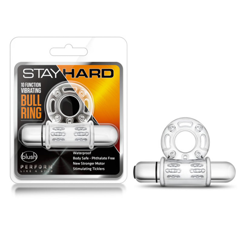 Stay Hard 10 Function Vibrating Bull Ring Clear