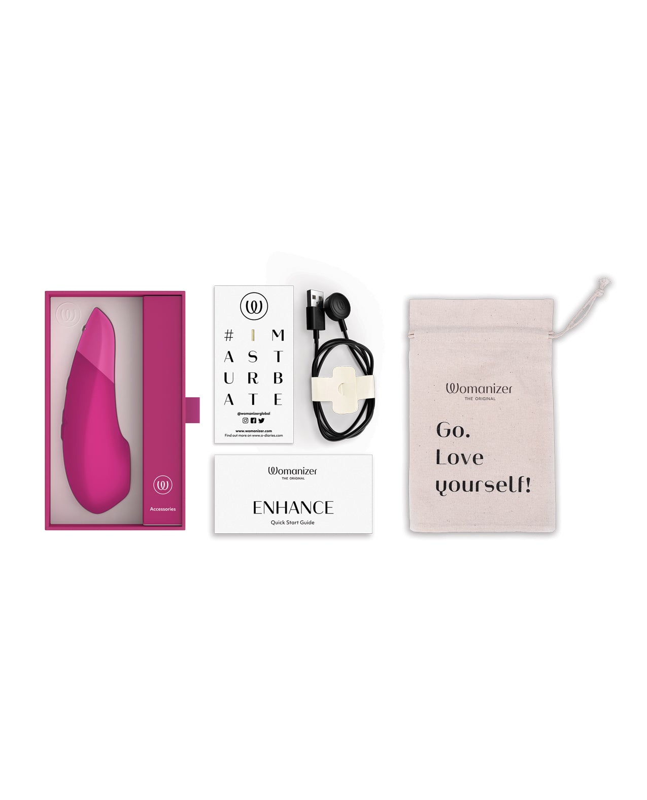 Womanizer Enhance 2 in 1 Pleasure Air & Vibrations - Vibrant Pink