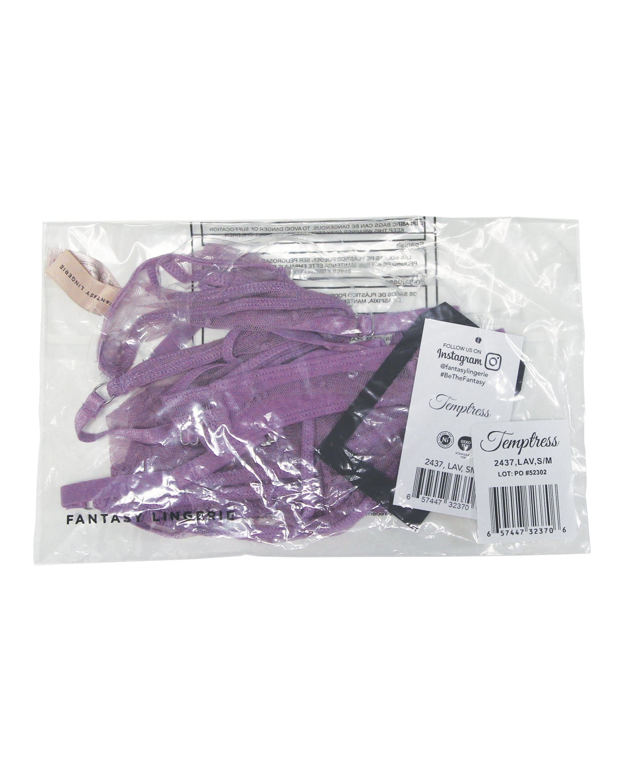 Temptress Gisele Sheer Floral Mesh Open Back Teddy - Lavender M/L
