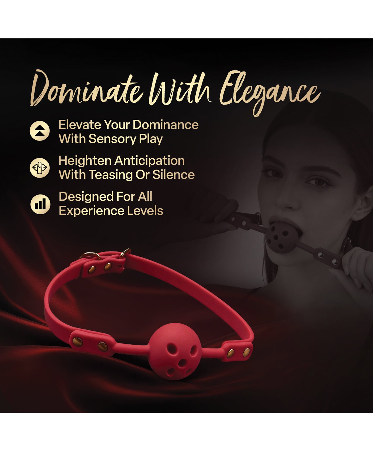 Blush Temptasia Ardor Ball Gag - Red