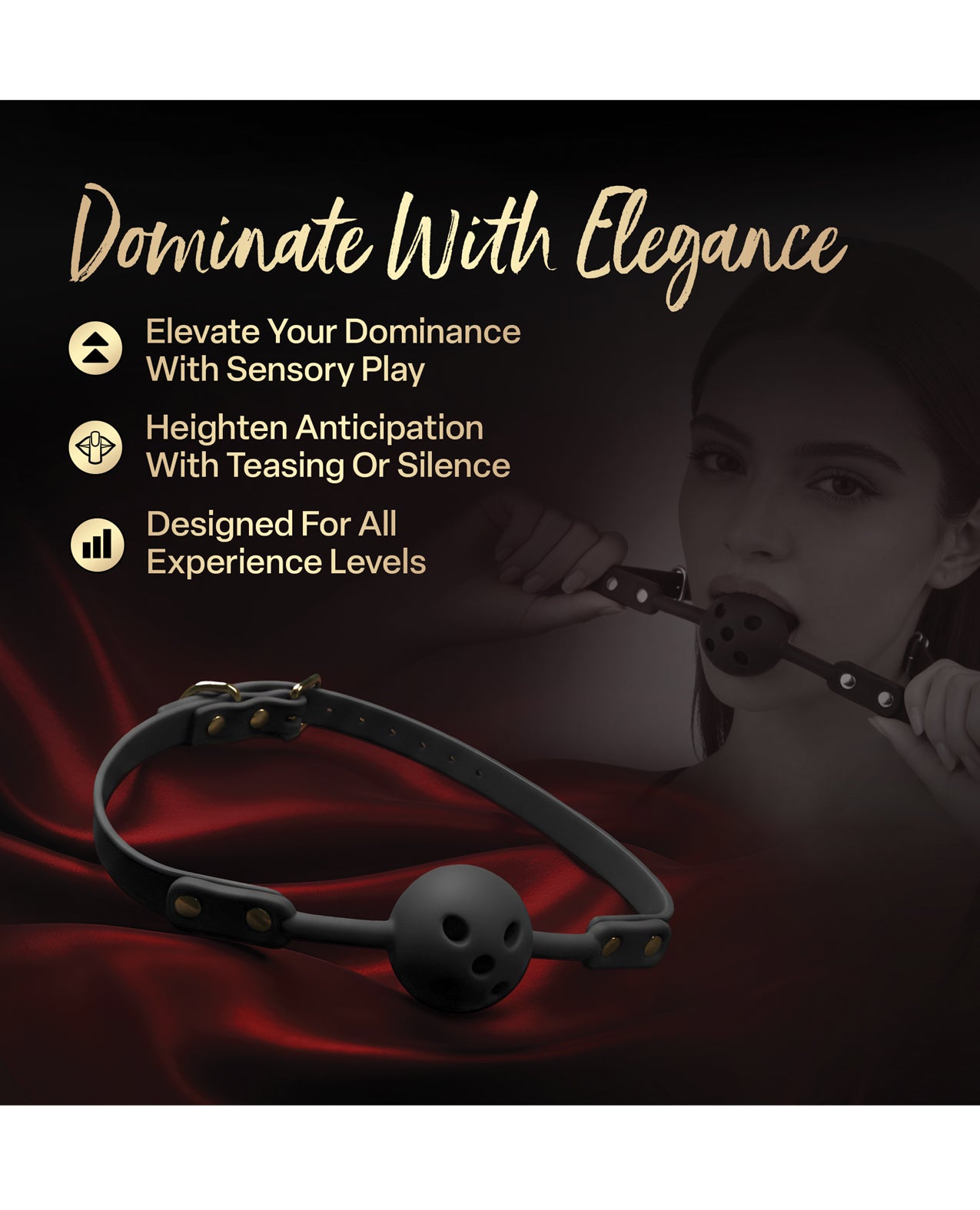 Blush Temptasia Ardor Ball Gag - Black