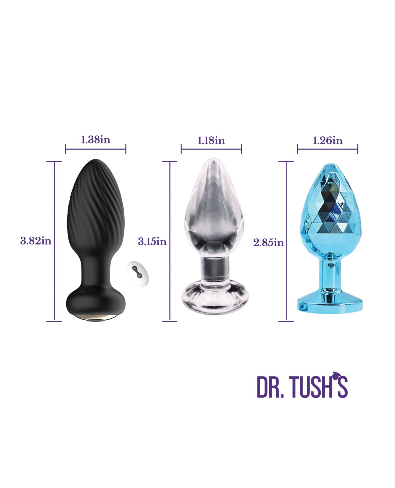 Dr. Tush's Venture Collection Anal Plug Set Small - Glass, Metal, Silicone
