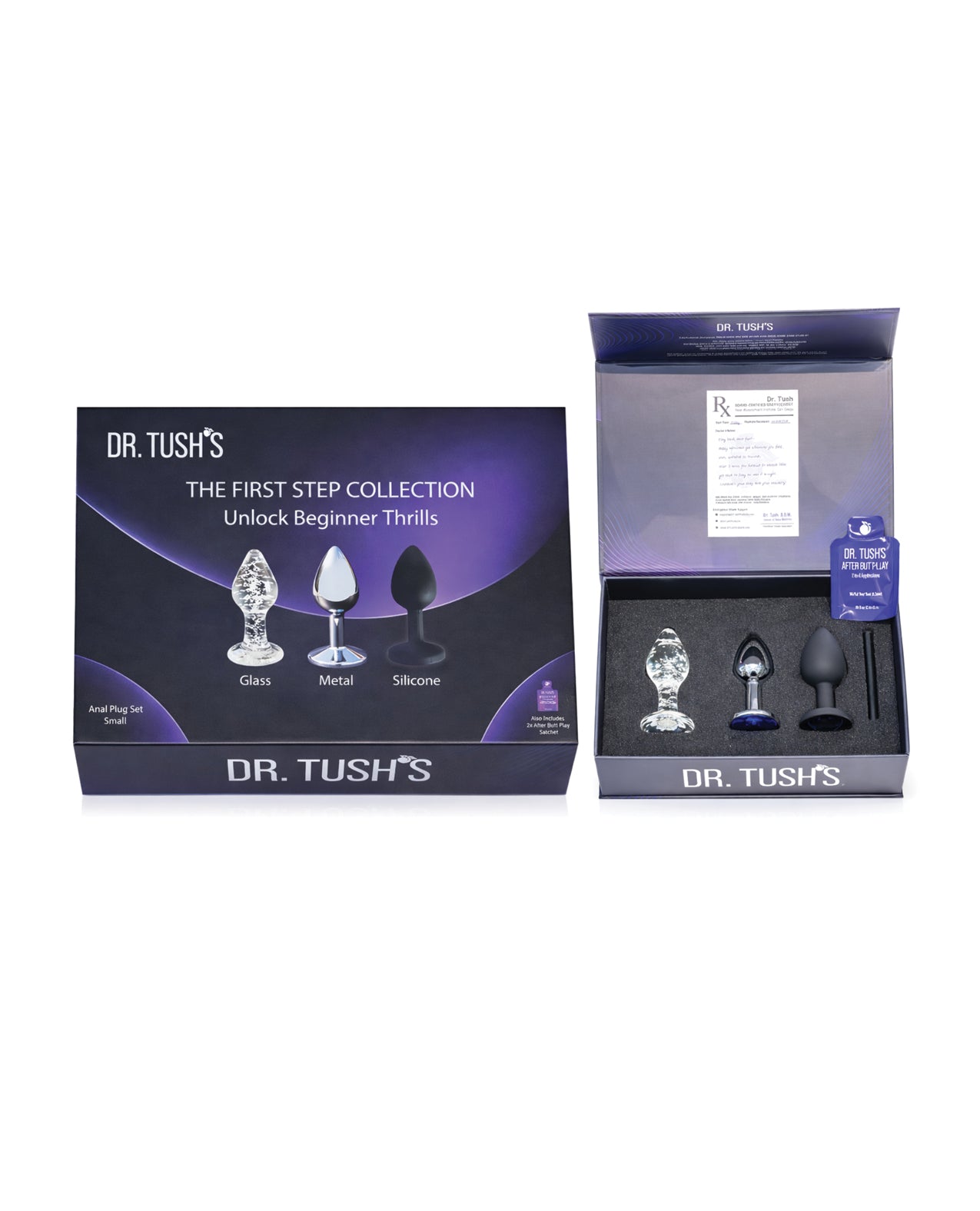 Dr. Tush's First Step Collection Anal Plug Set - Glass, Metal, Silicone