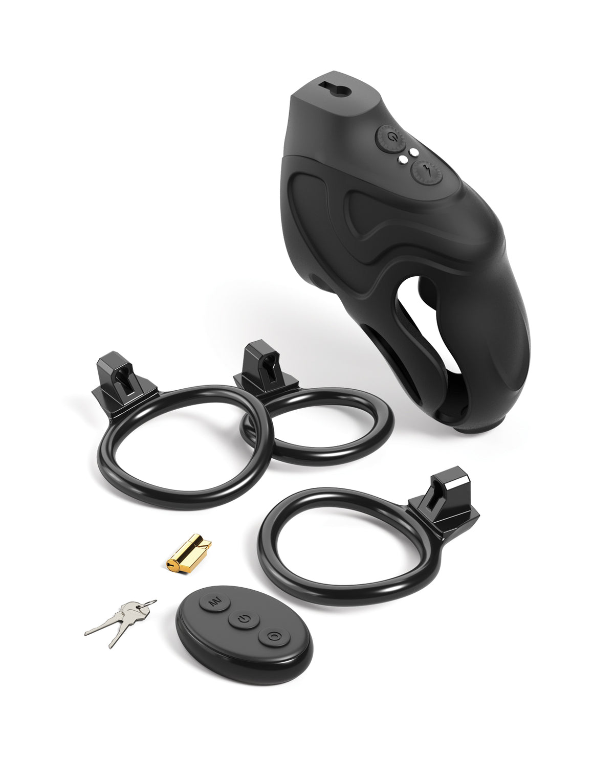 Fantasy C-Ringz Control Core Elite Remote Controlled Vibrating & Electro-Stim Cock Blocker - Black