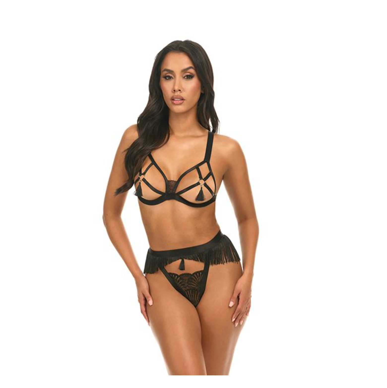 Annika Open Cup 2 pc Set w/Fringe and Tassel Detail