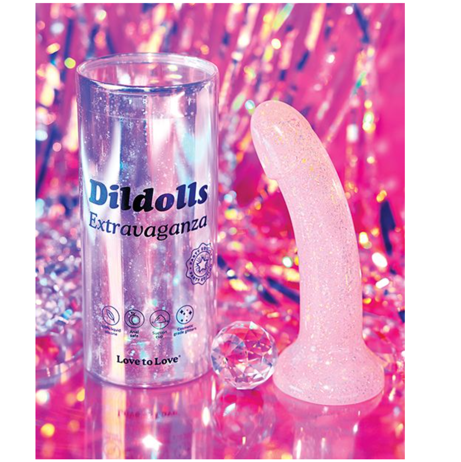 Curved Suction Cup 24k Gold Dildolls Extravaganza