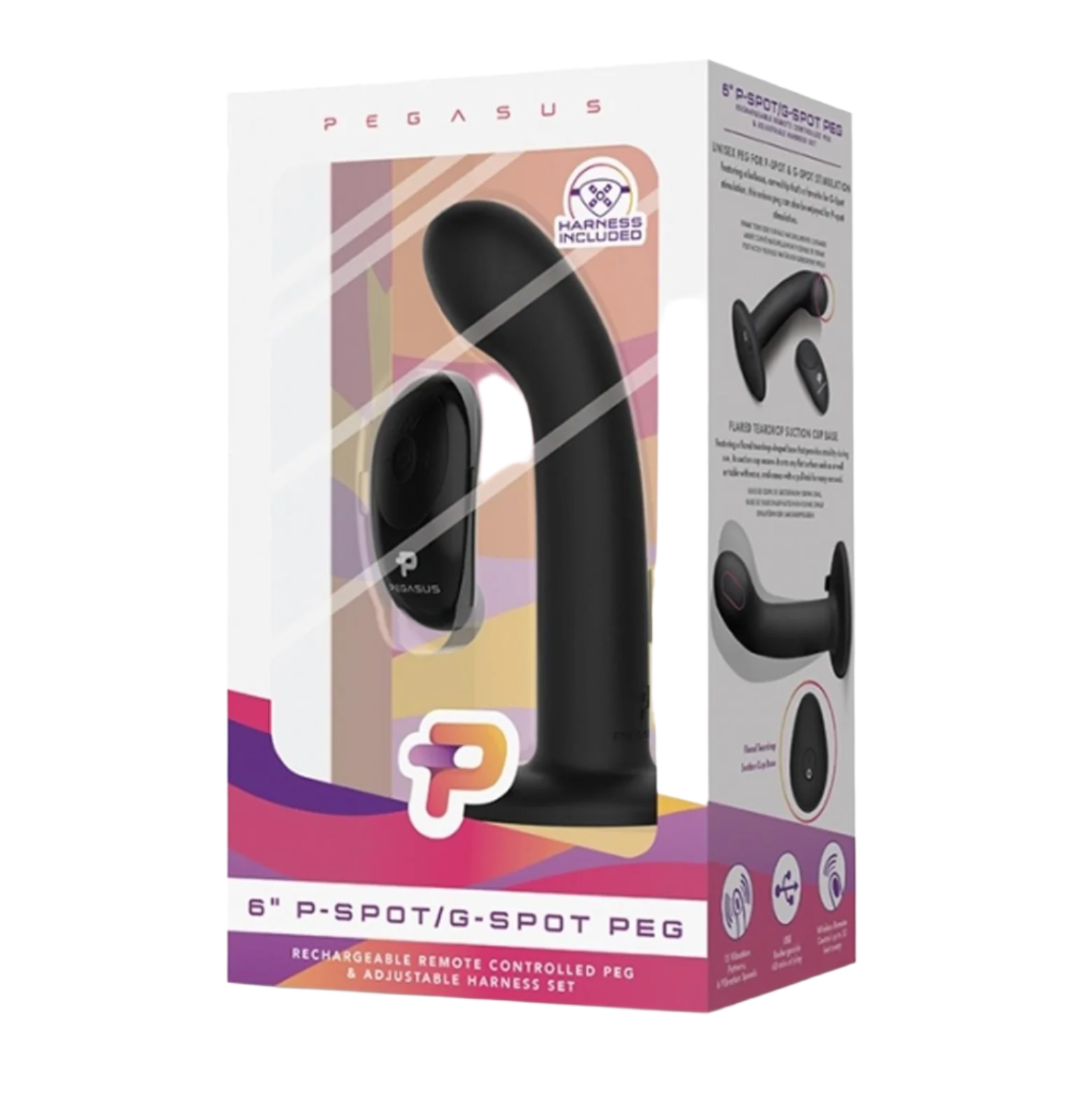 P-Spot/G-Spot Peg Rechargeable Dildo with Remote Control