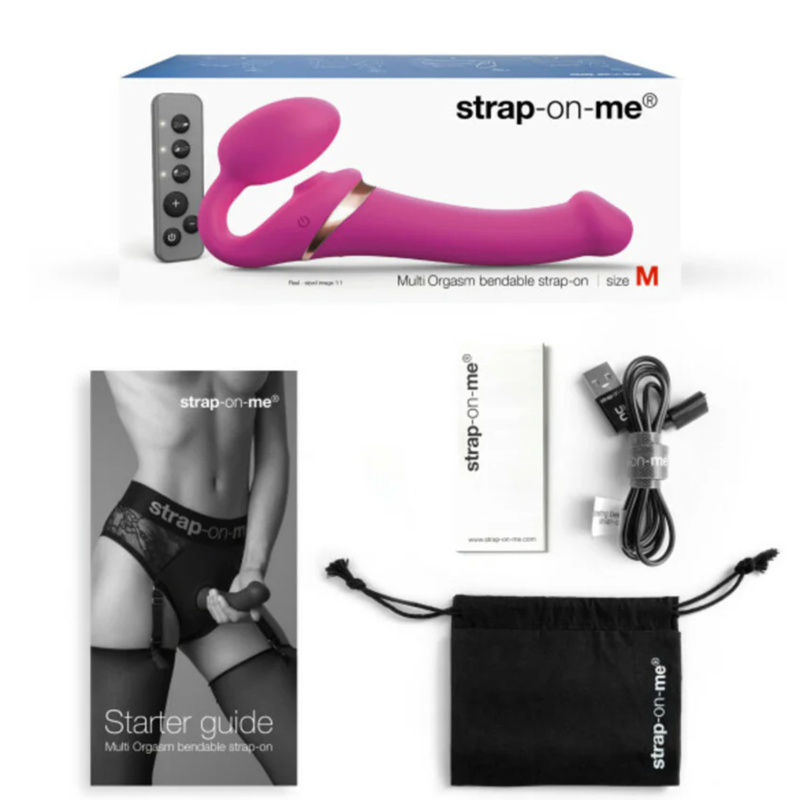 Multi Orgasm Bendable Strap-On - Small