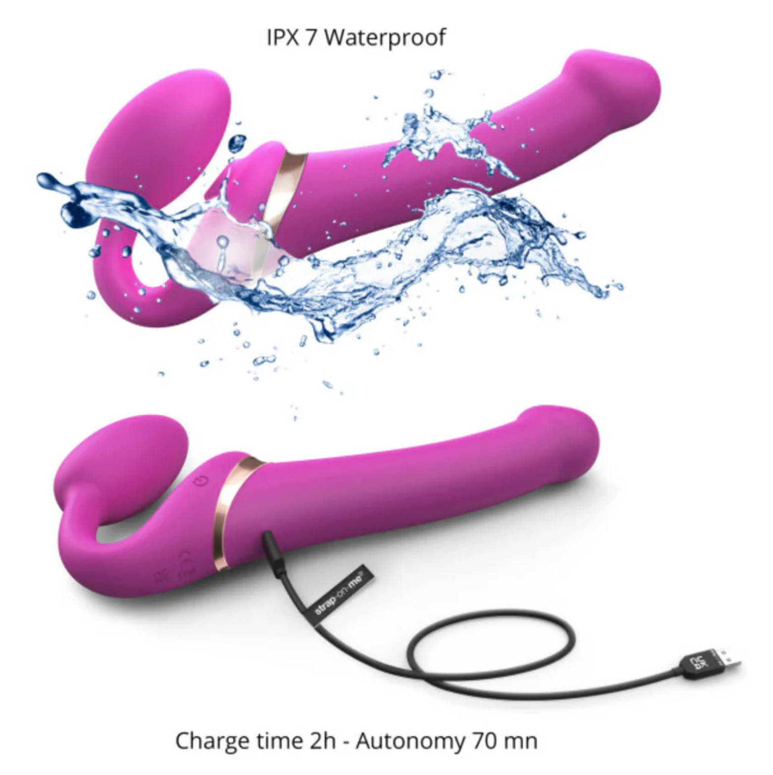 Multi Orgasm Bendable Strap-On - Small