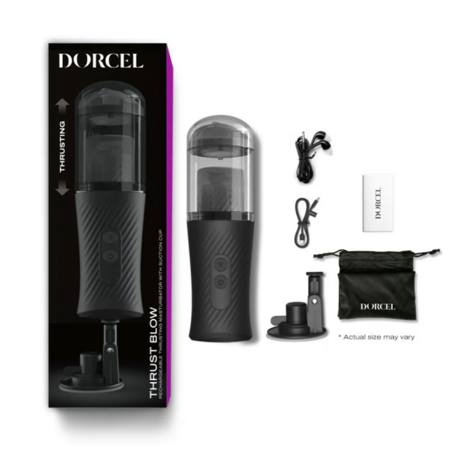 Thrust Blow Rechargeable Thrusting Vaginal Masturbator with Removeable Suction Cup