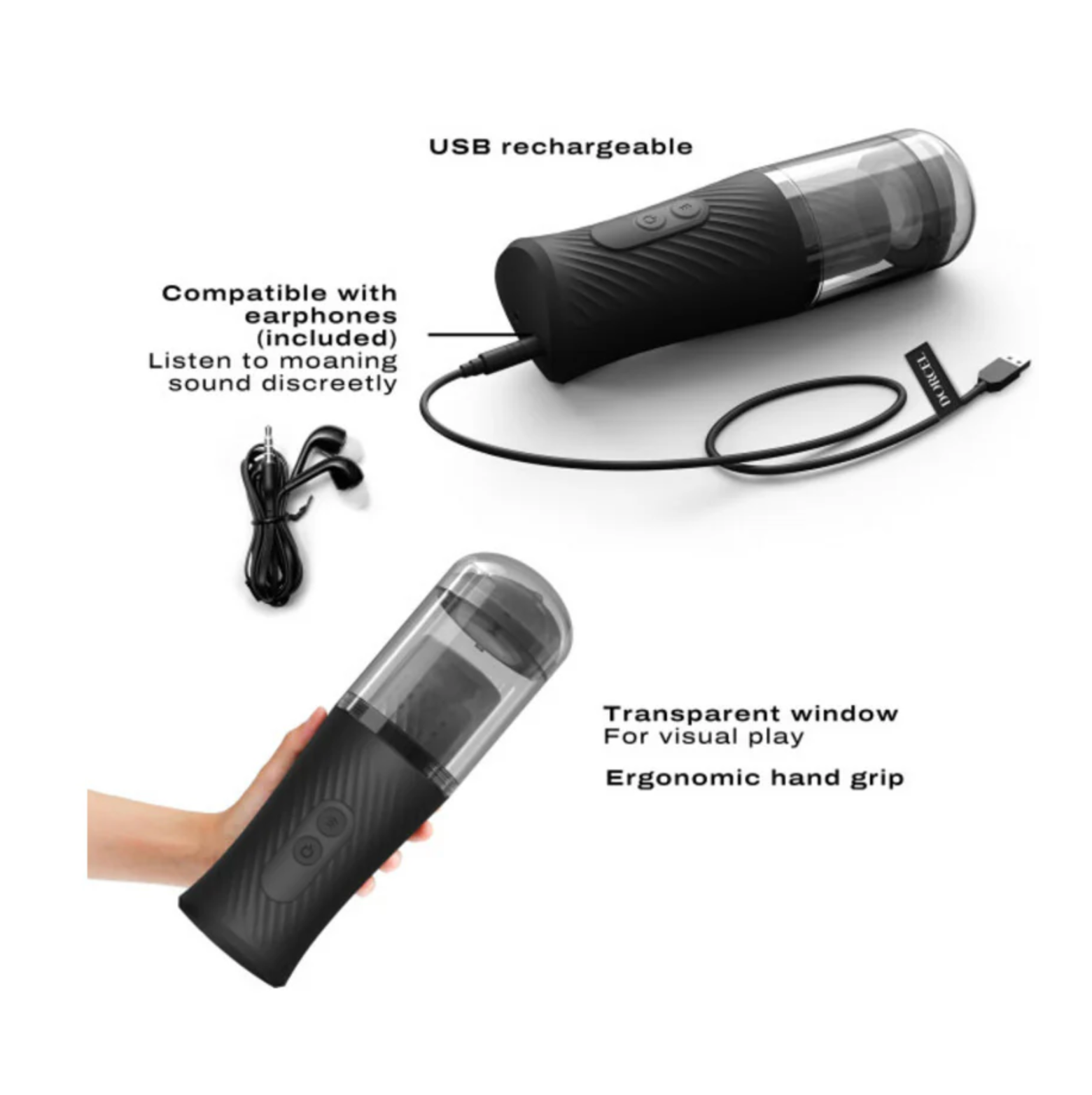 Thrust Blow Rechargeable Thrusting Vaginal Masturbator with Removeable Suction Cup
