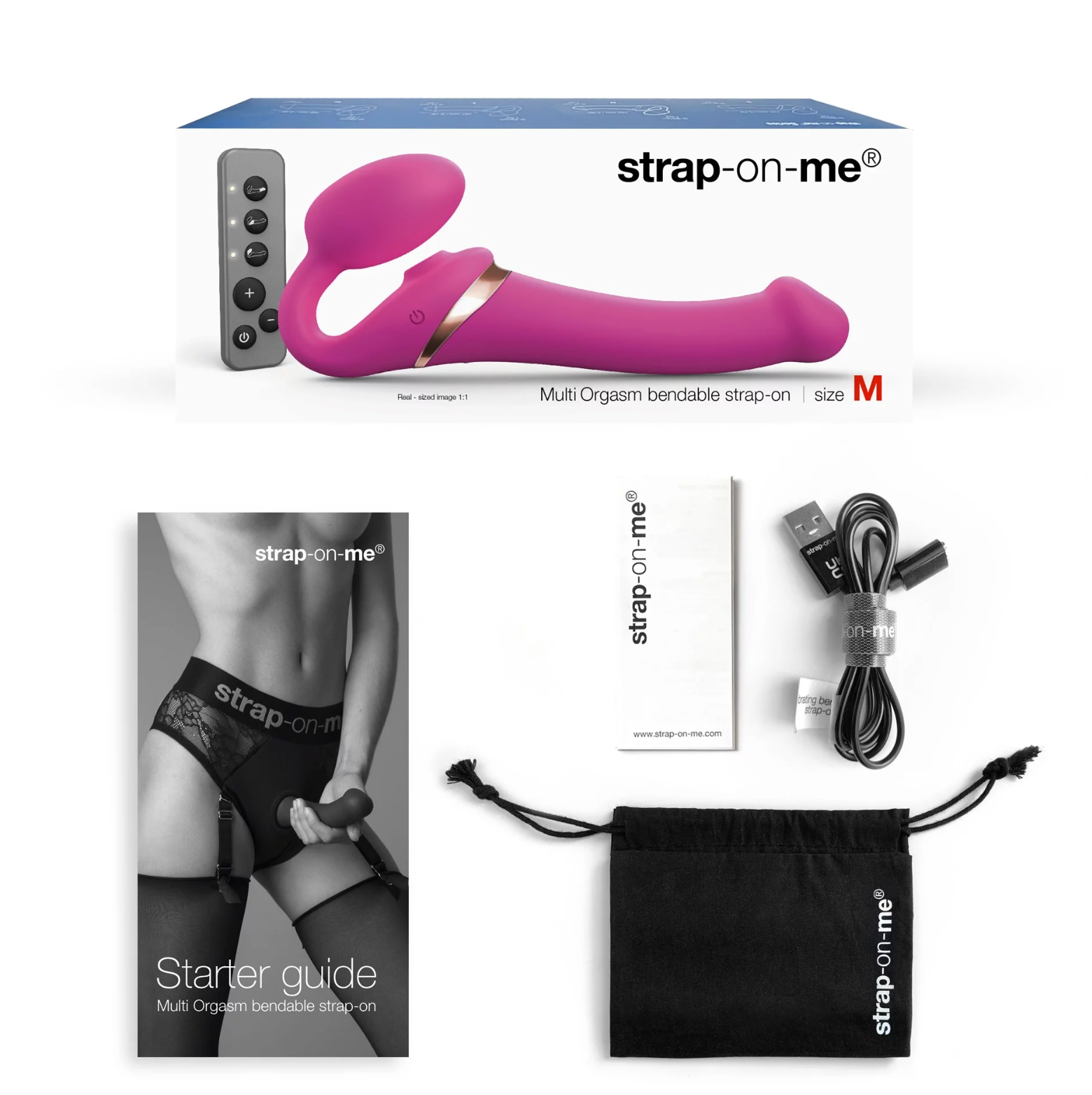 Multi Orgasm Bendable Strap-On - Large