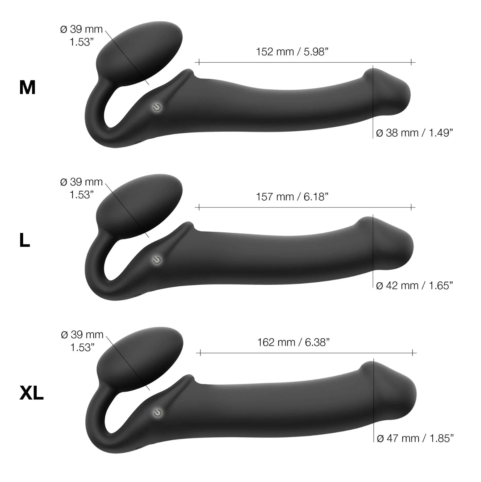 Vibrating Bendable Strapless Strap On -Large