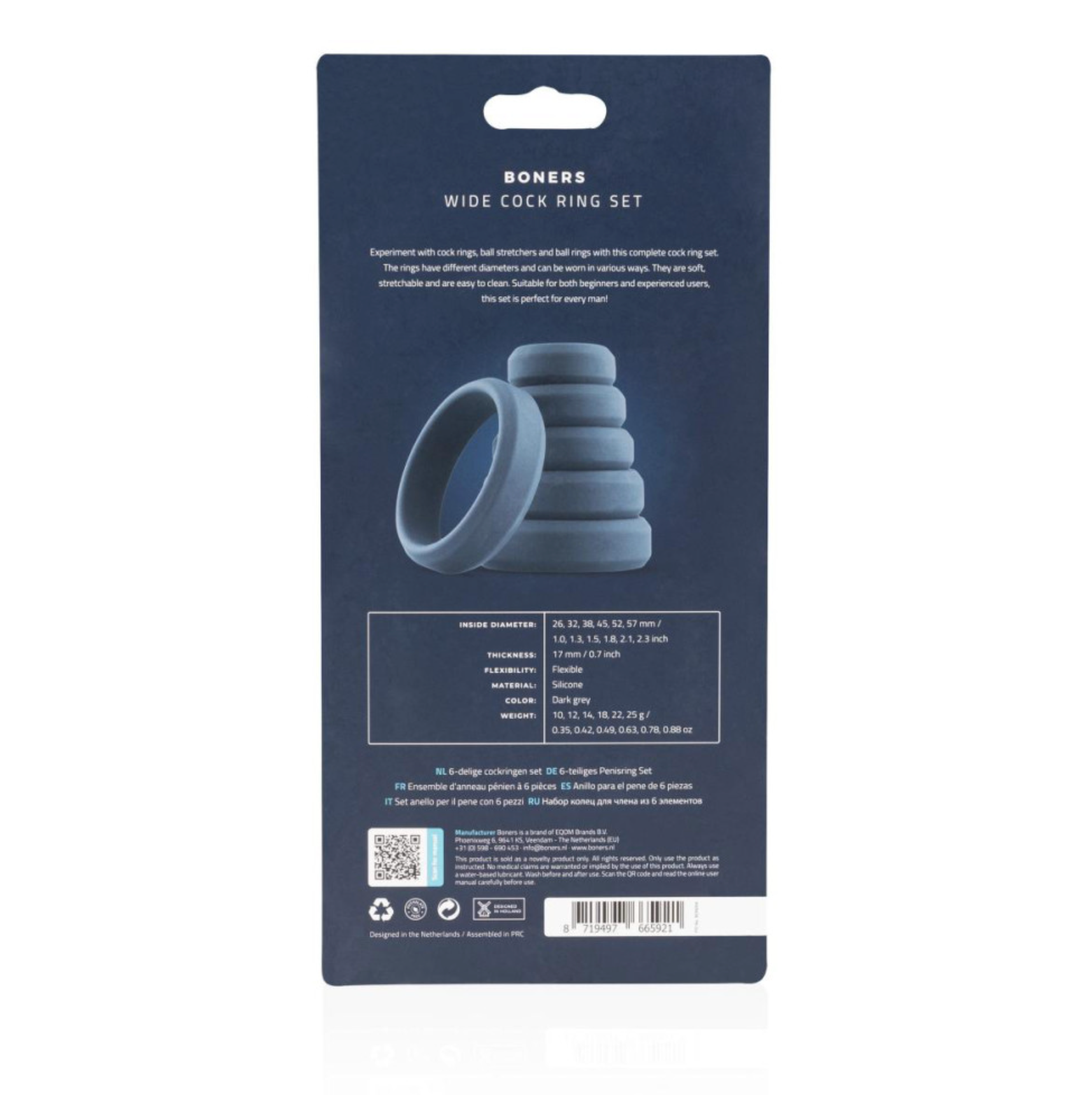Boners 6pc Cock Ring Set