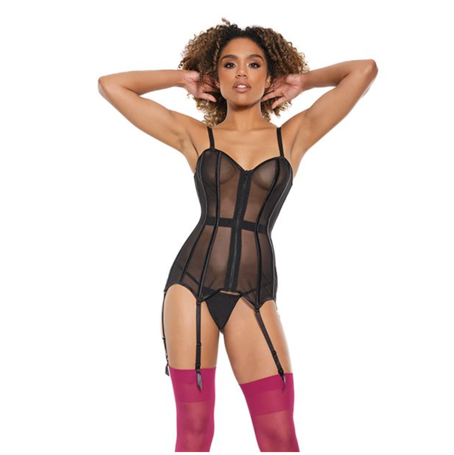 Fully Boned Corset w/Lace-Up Back Black