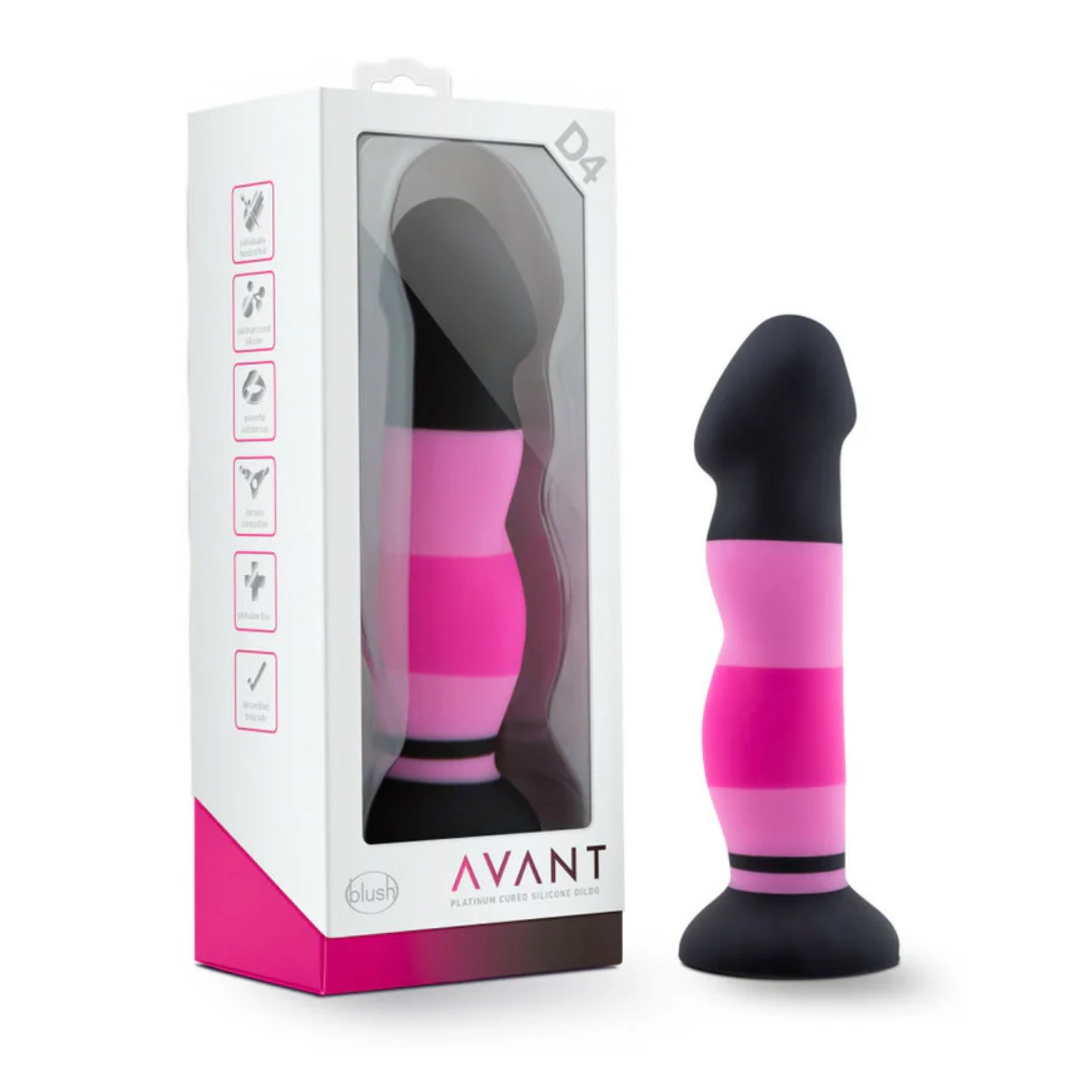 D4 Sexy in Pink 8 in. Silicone Dildo