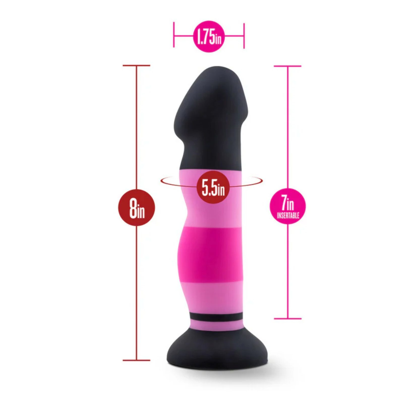 D4 Sexy in Pink 8 in. Silicone Dildo