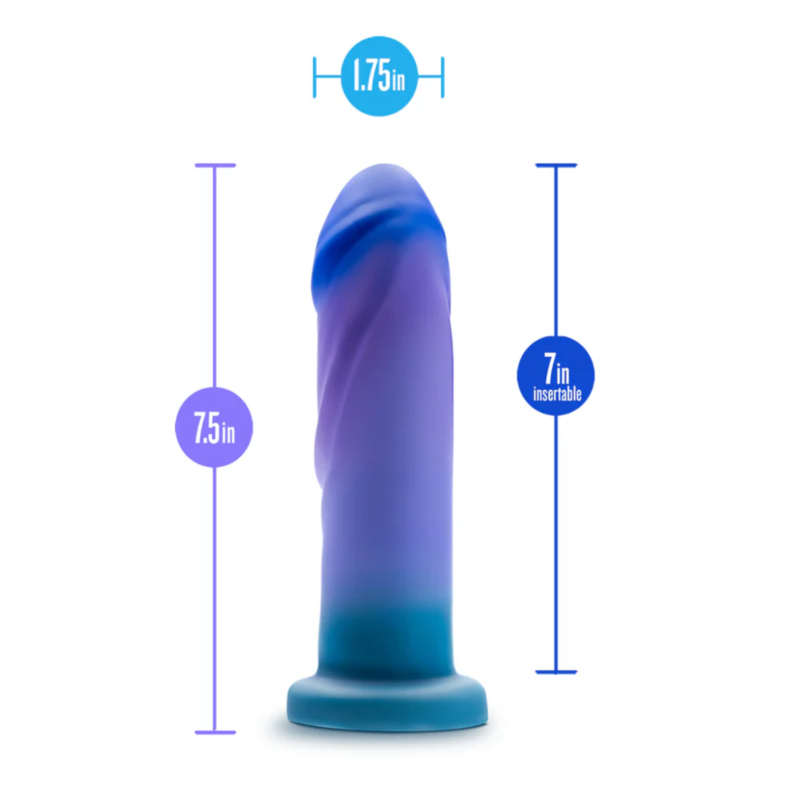 Midnight Rendezvous 7.5 in. Dildo Ocean Blue