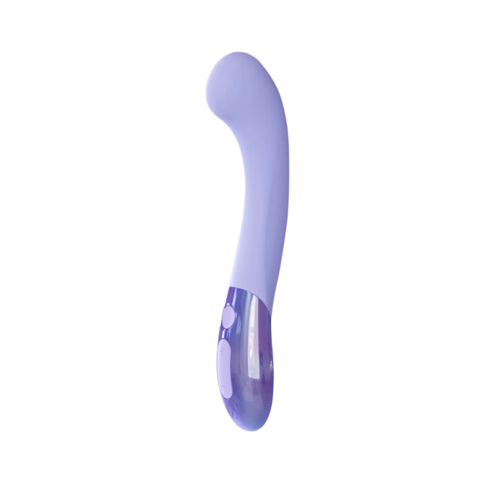 Purple and clear handheld electronic device on a white background