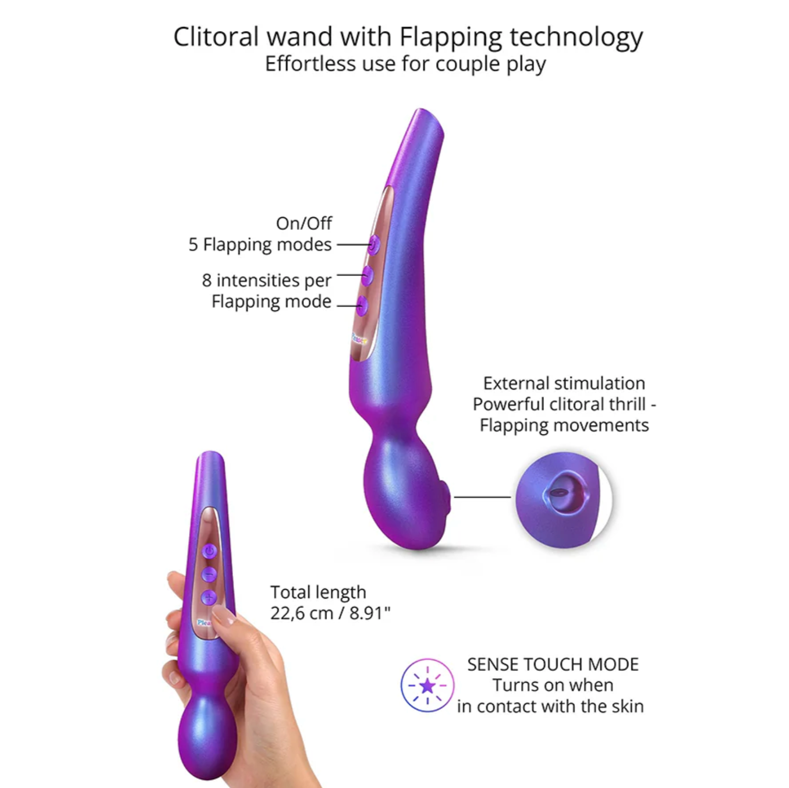 Love To Love Pleaser – Iridescent Night | Flapping Clitoral Wand Vibrator