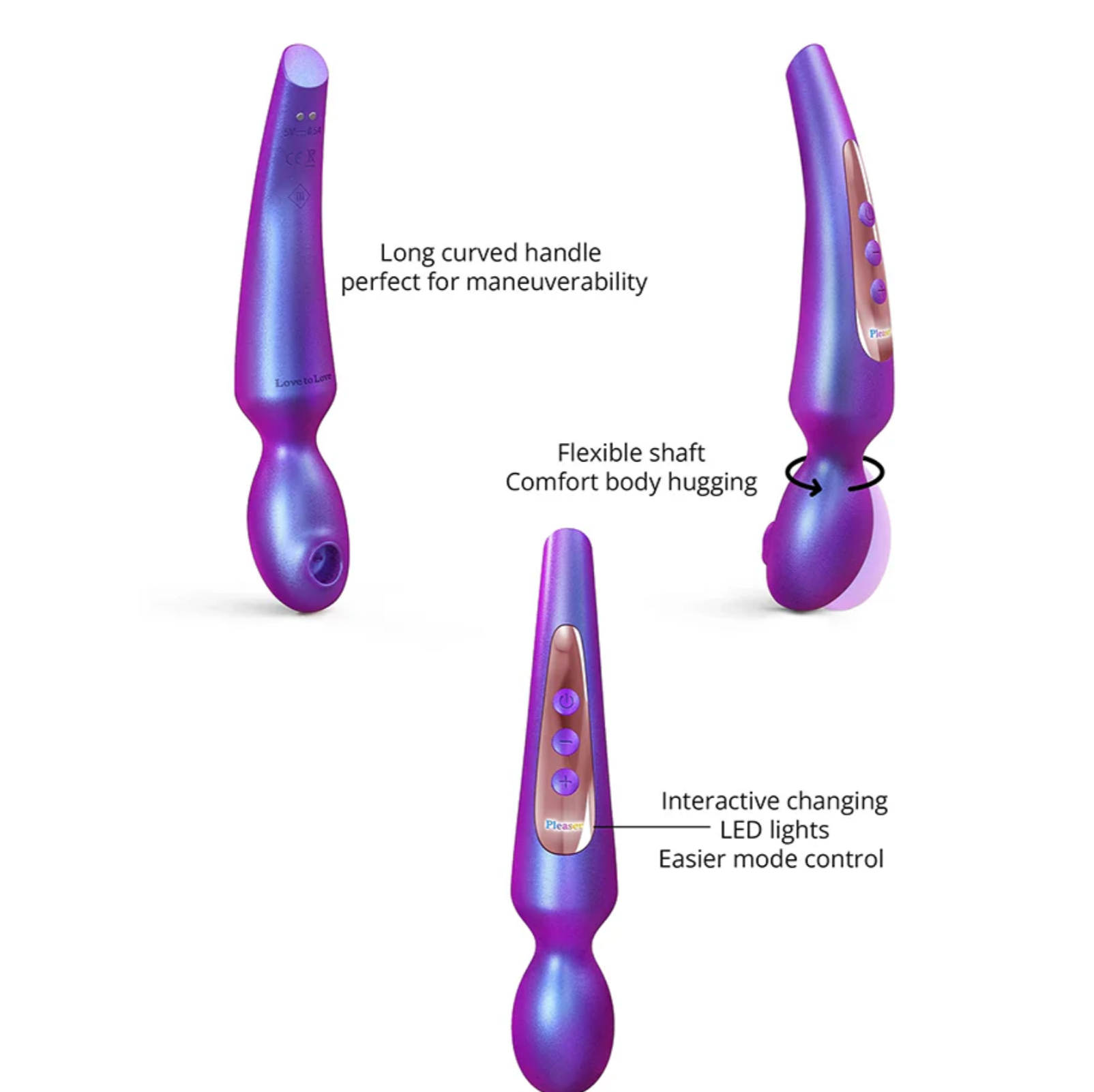 Love To Love Pleaser – Iridescent Night | Flapping Clitoral Wand Vibrator