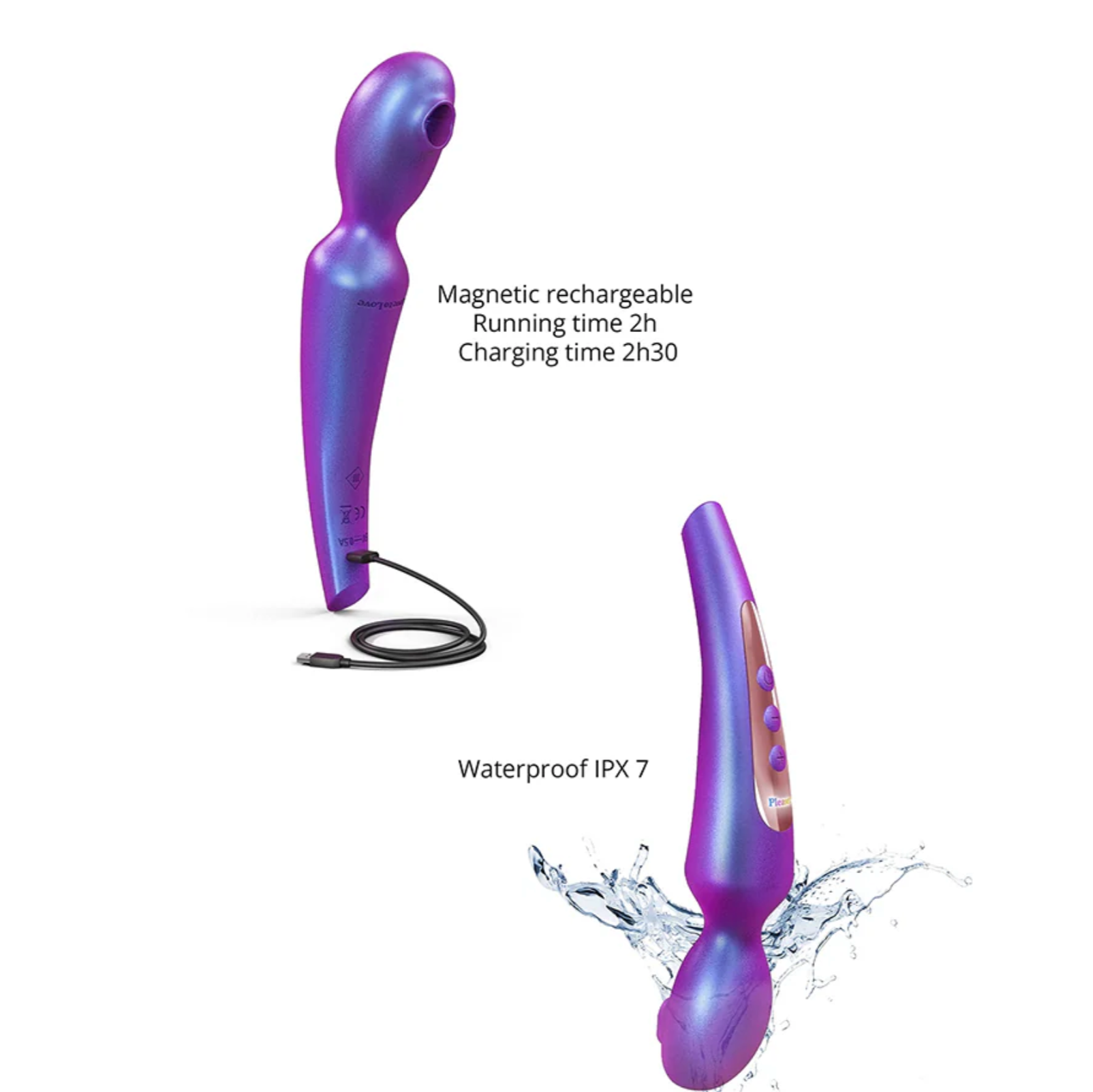 Love To Love Pleaser – Iridescent Night | Flapping Clitoral Wand Vibrator