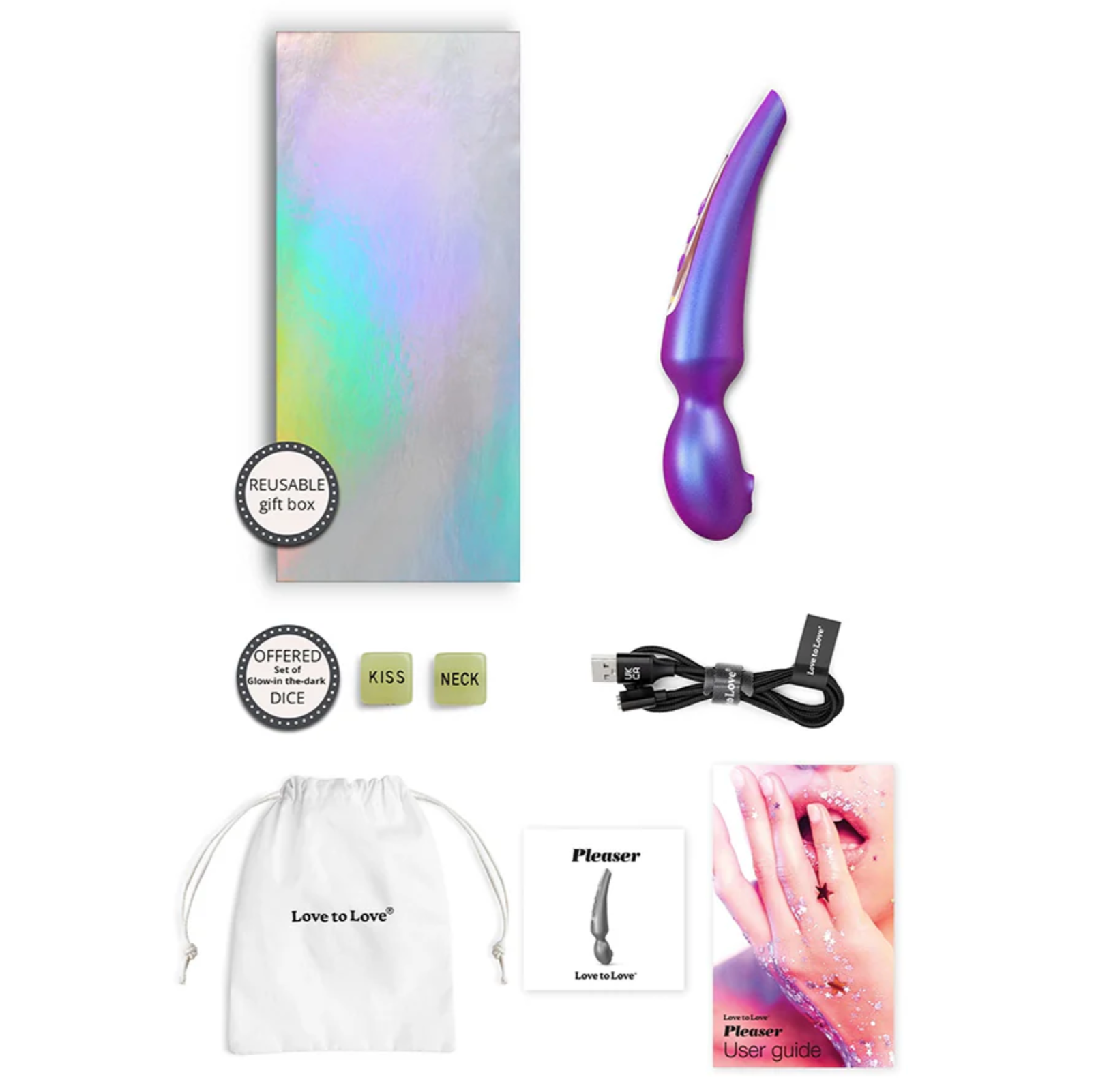 Love To Love Pleaser – Iridescent Night | Flapping Clitoral Wand Vibrator