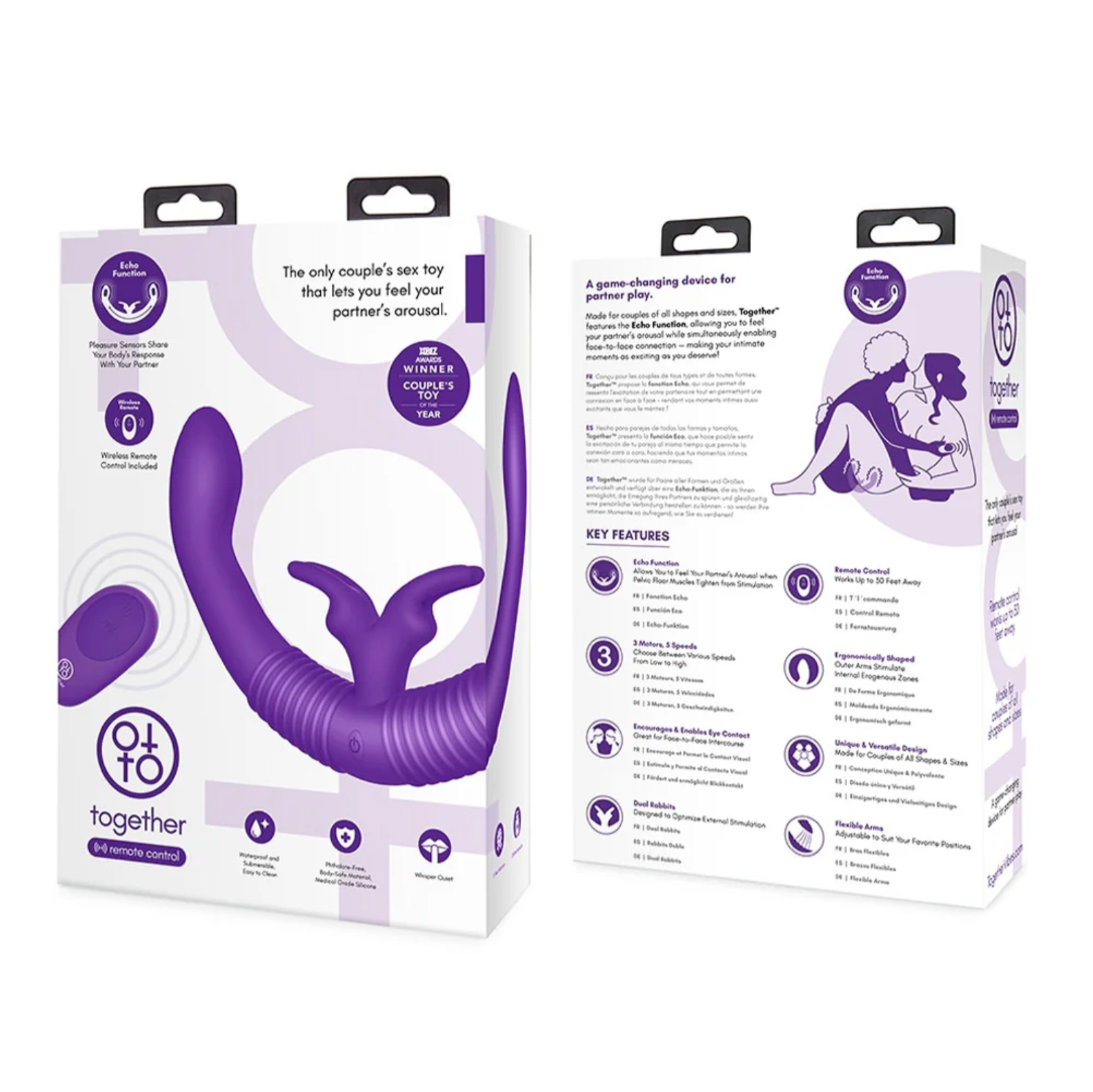 Together Couples Toy – Remote-Controlled Dual-Ended Rabbit Vibrator