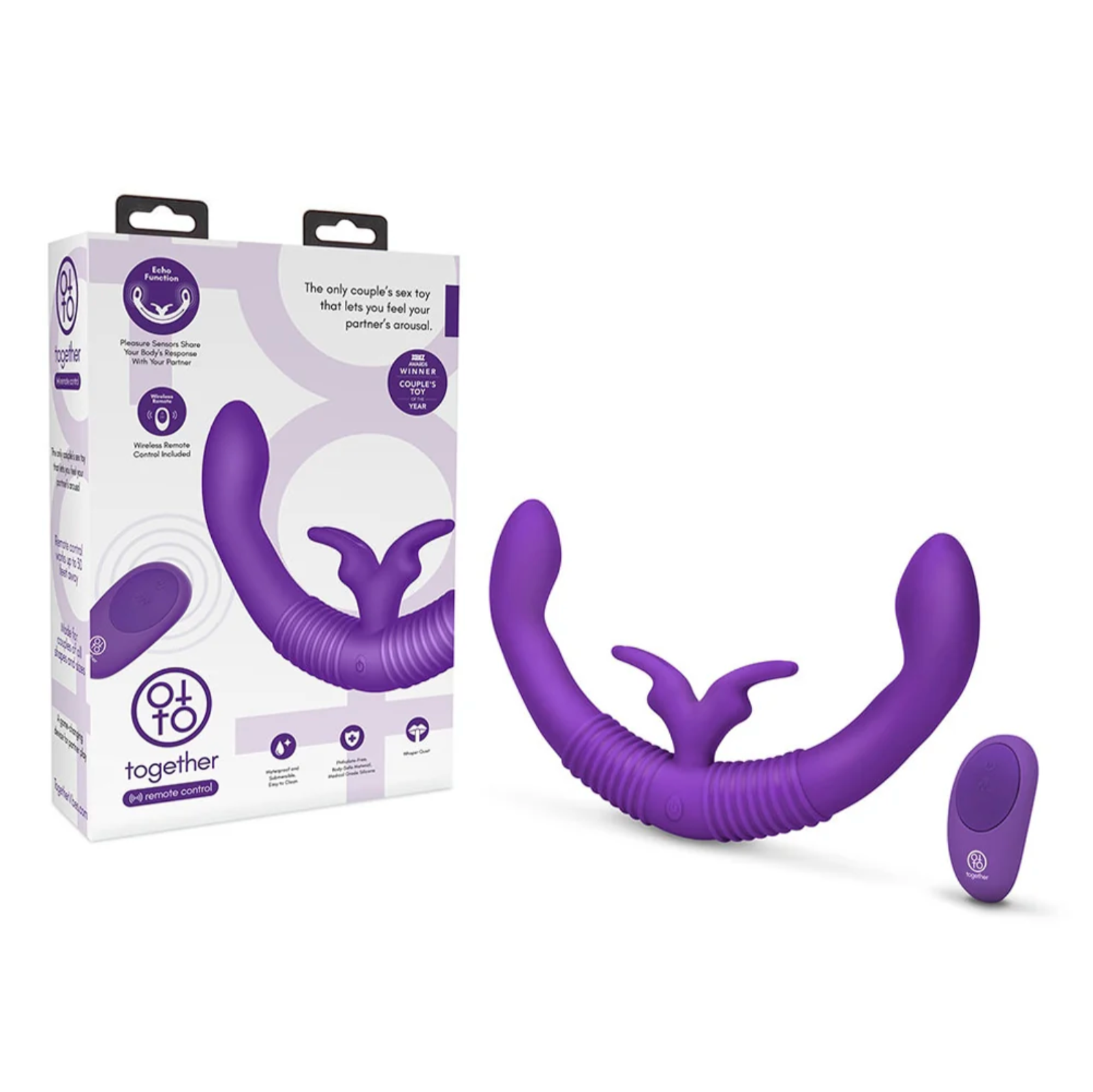 Together Couples Toy – Remote-Controlled Dual-Ended Rabbit Vibrator