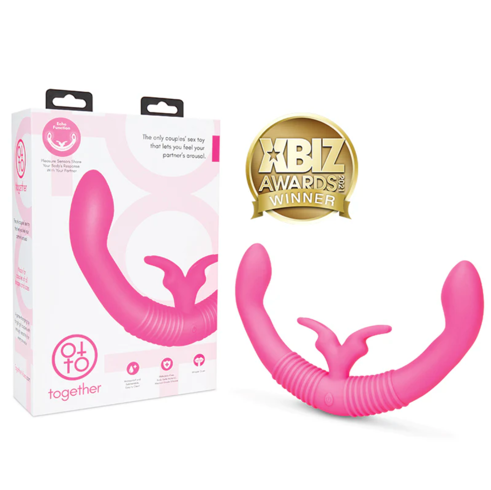Together™ Couples Toy with Echo Function – Rechargeable Dual-Ended Rabbit Vibrator