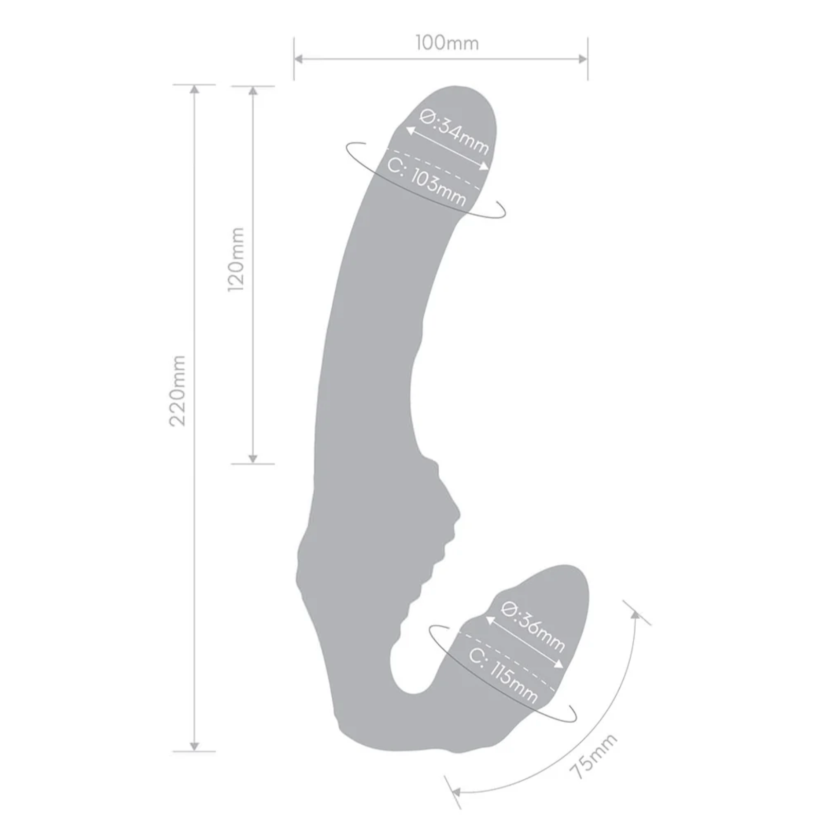 Together™ Silicone Rechargeable Strapless Strap-On with Remote Control