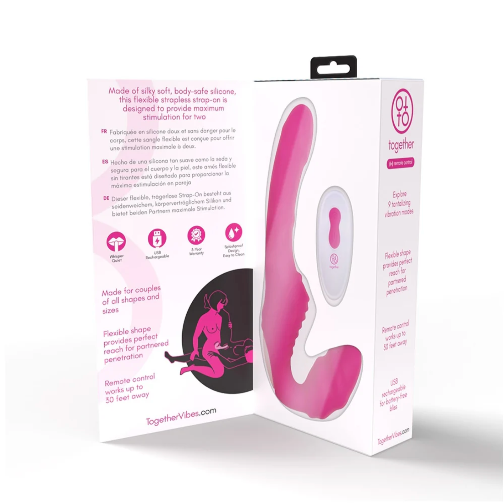 Together™ Silicone Rechargeable Strapless Strap-On with Remote Control