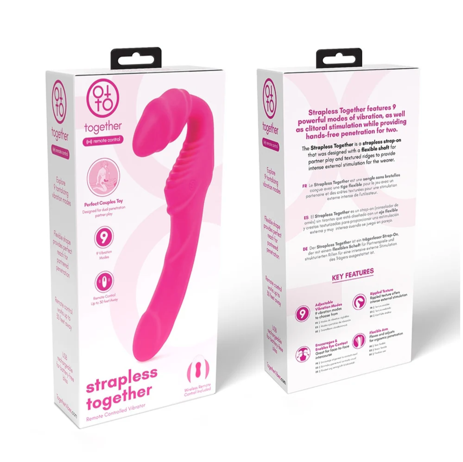 Together™ Silicone Rechargeable Strapless Strap-On with Remote Control