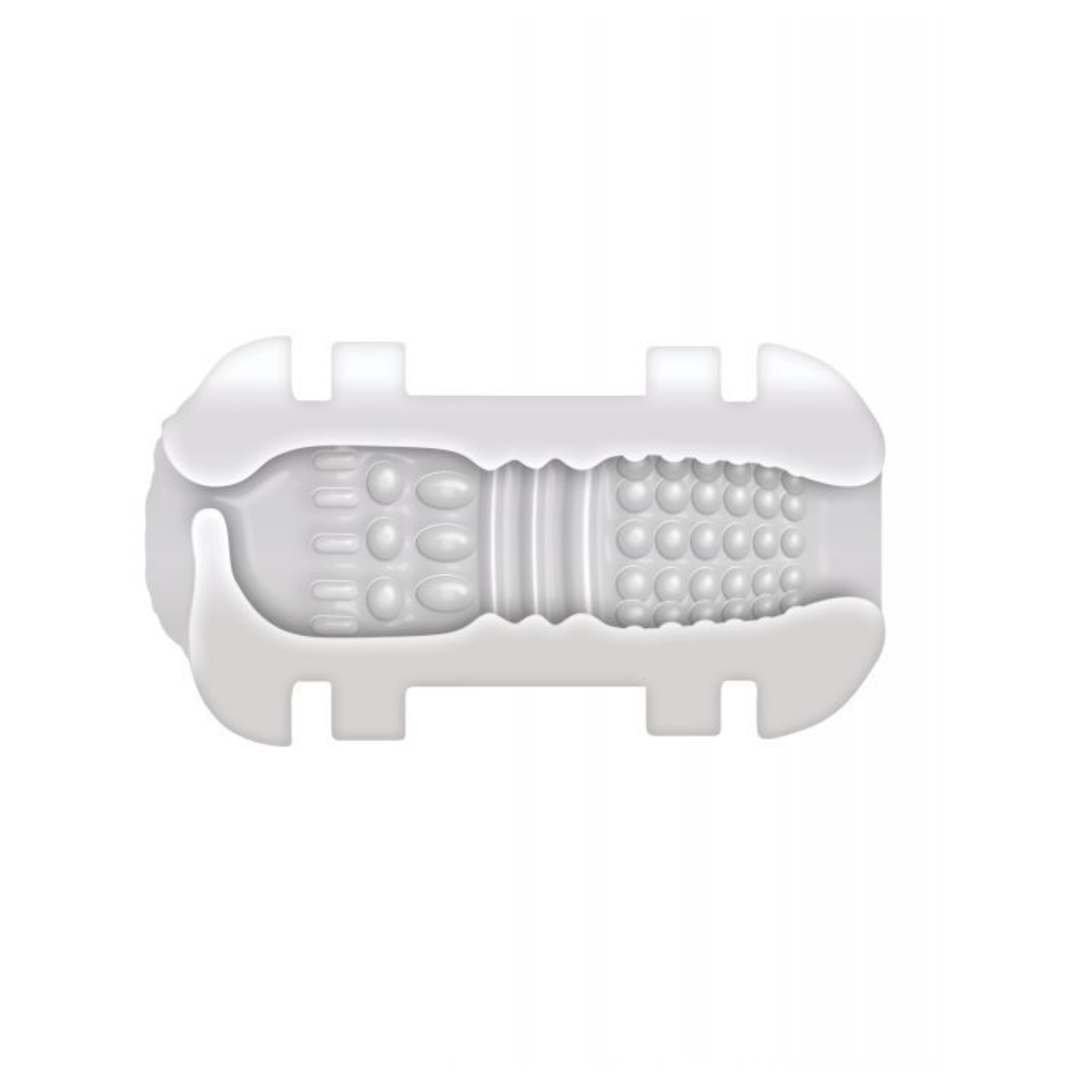 Zero Tolerance Double Decker Stroker – Dual-Ended Textured Masturbator (Black/Clear)