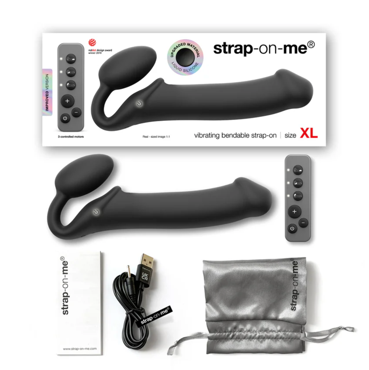 Vibrating Bendable Strapless Strap On - X-Large