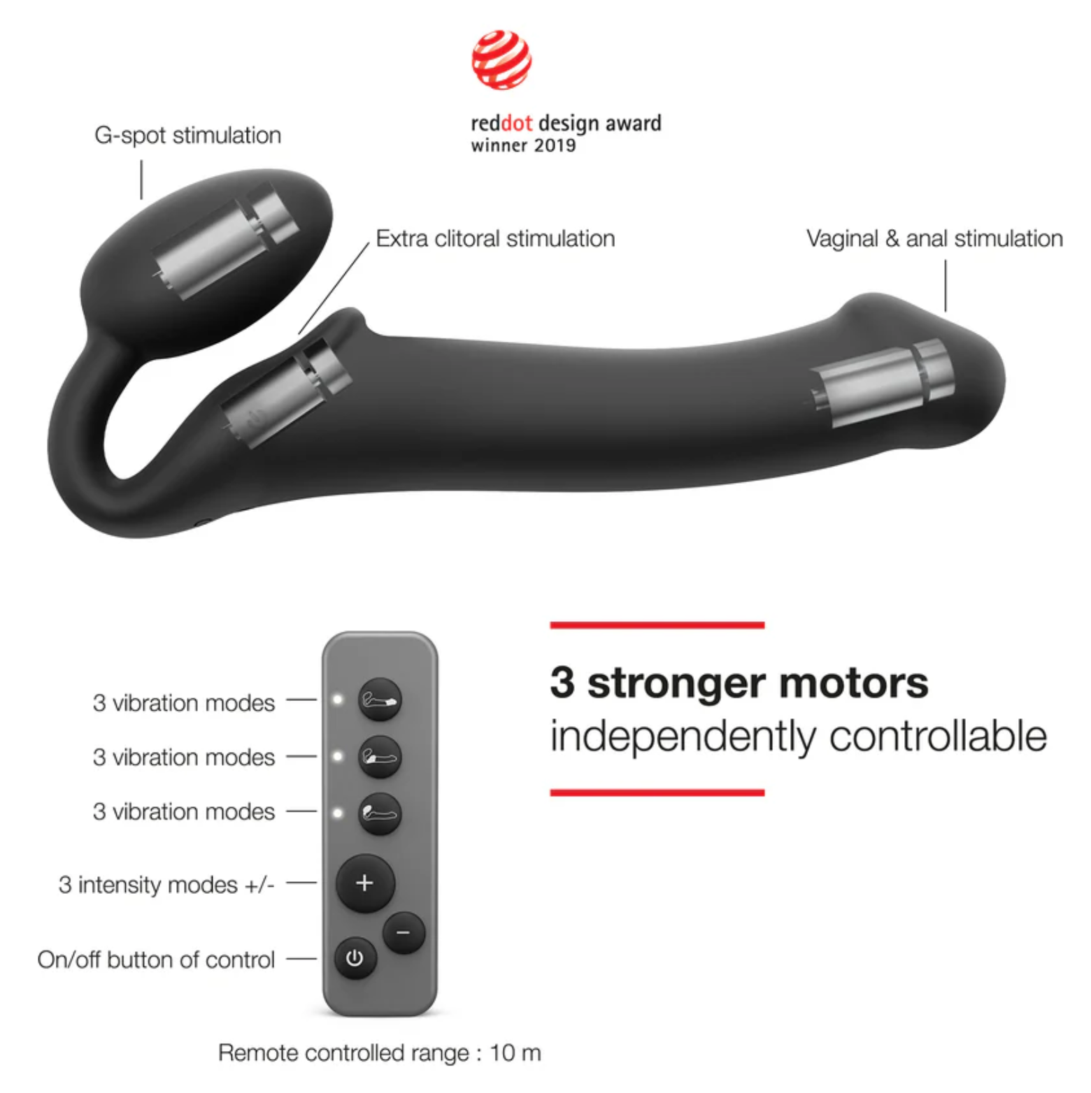 Vibrating Bendable Strapless Strap On - X-Large