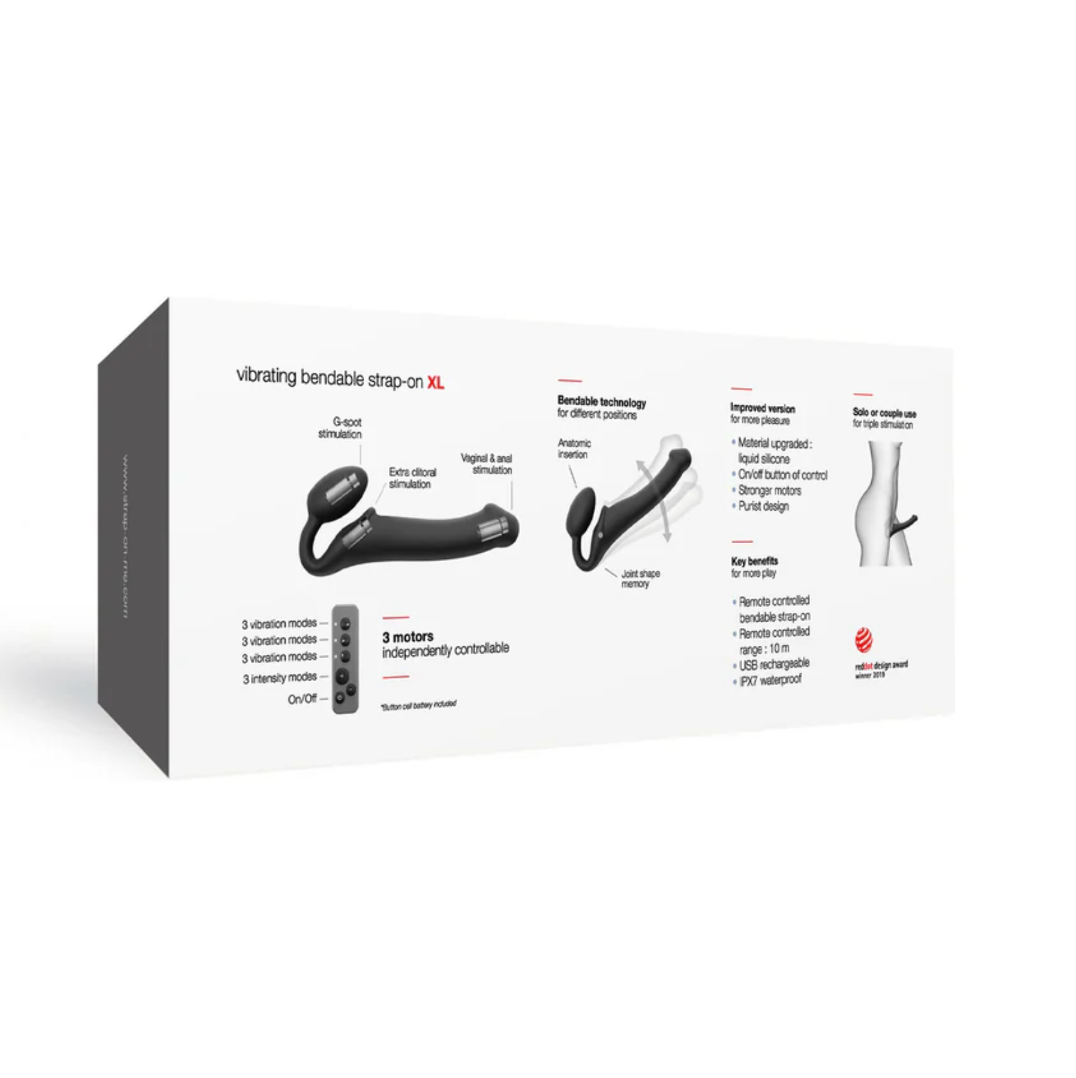 Vibrating Bendable Strapless Strap On - X-Large