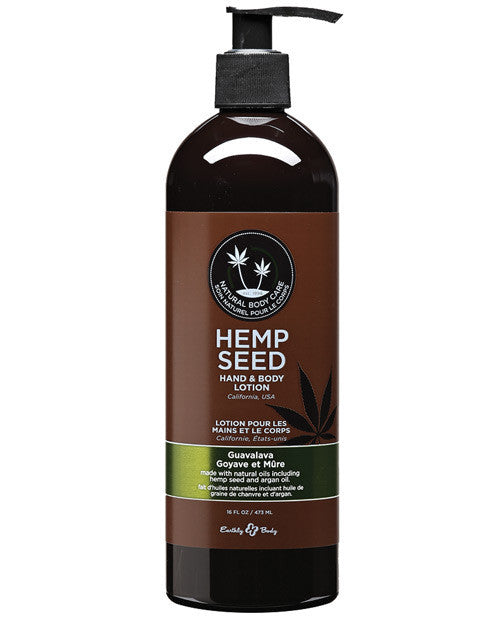 Earthly Body Hemp Seed Massage Lotion 16 oz - Guavalava - Cupid's Closet
