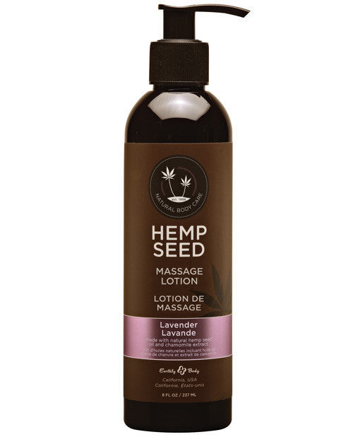 Earthly Body Hemp Seed Massage Lotion 8 oz - Lavender - Cupid's Closet