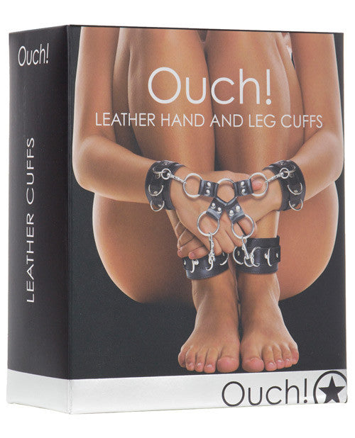 Ouch! Leather Hand & Leg Cuffs - Cupid's Closet