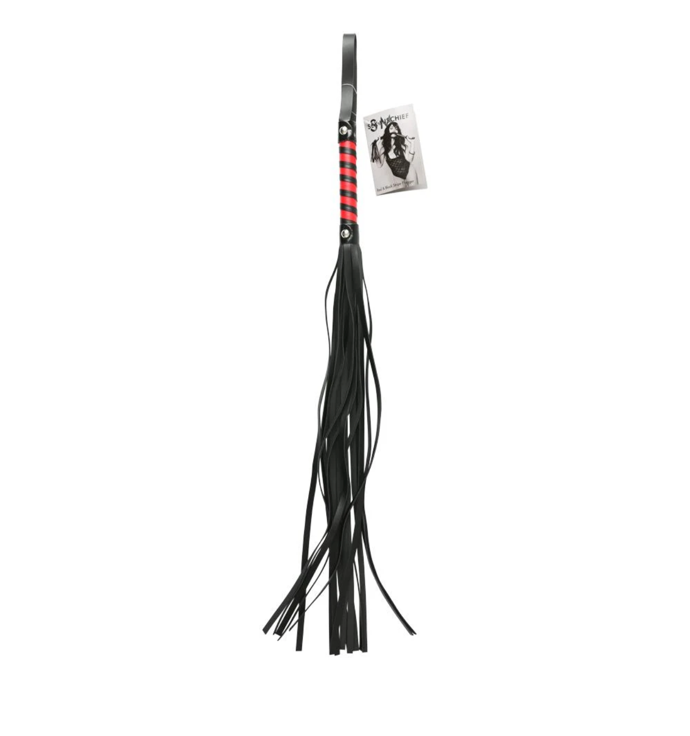 S&M Red & Black Stripe Flogger - Cupid's Closet