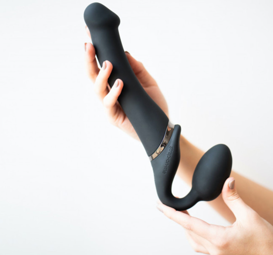 Vibrating Bendable Strapless Strap On - X-Large