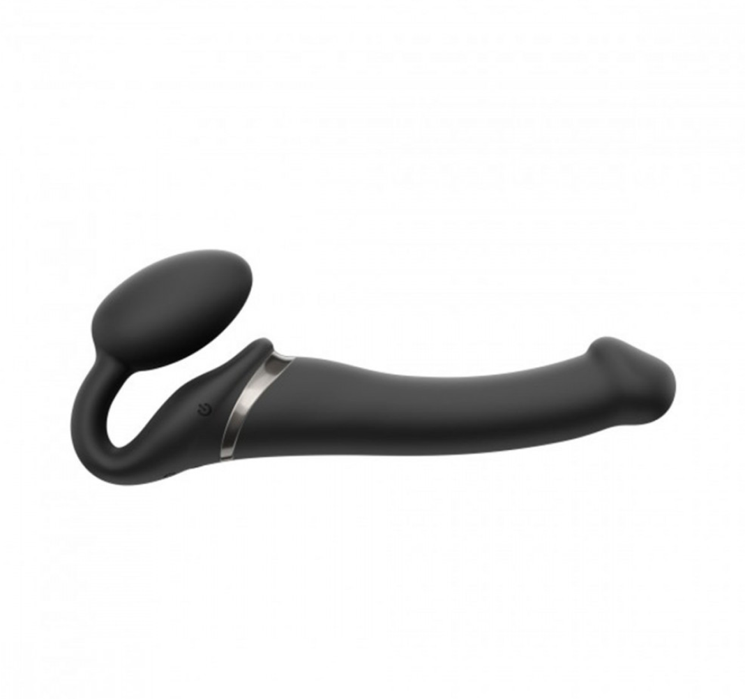 Vibrating Bendable Strapless Strap On - Medium