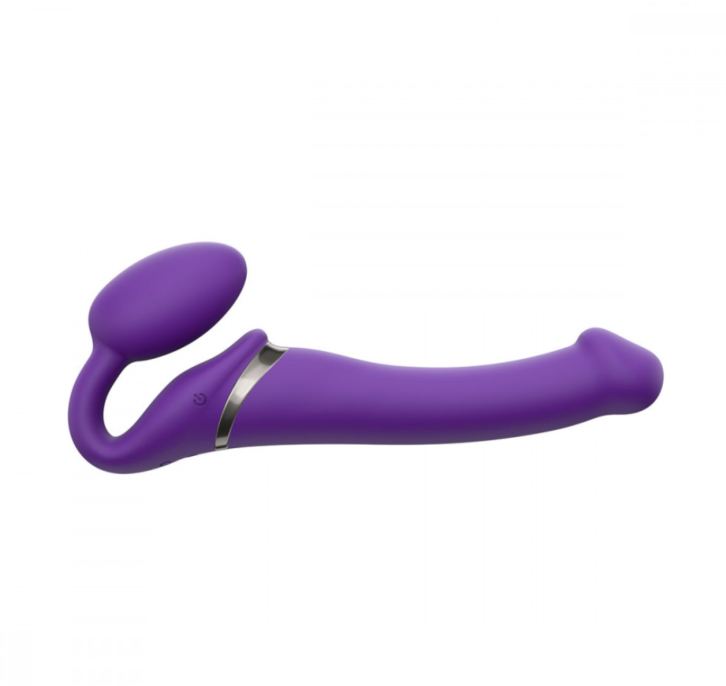 Vibrating Bendable Strapless Strap On - Medium