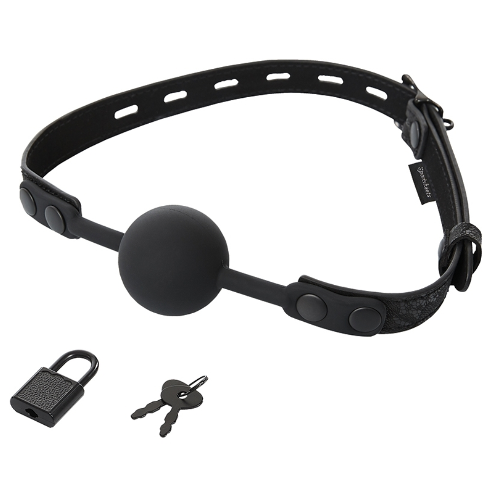 LOCKING LACE SILICONE BALL GAG