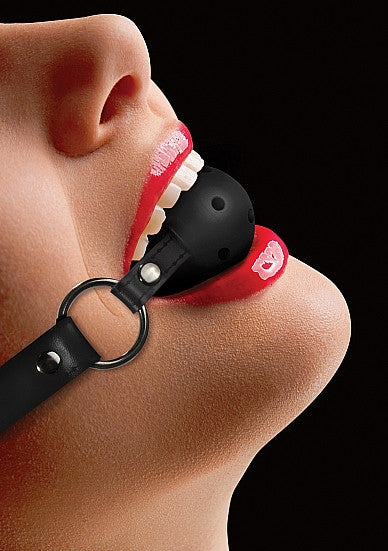 Ouch! Ball Gag & Leather Straps - Cupid's Closet