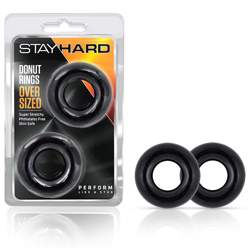 Stay Hard Donut Rings Oversized Cockring 2-Pack Black