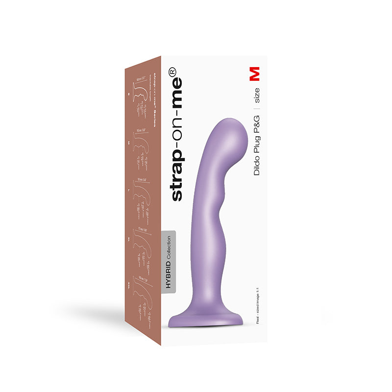 Strap-On-Me Hybrid Collection Silicone Dildo Plug P&G Metallic Lilac Medium