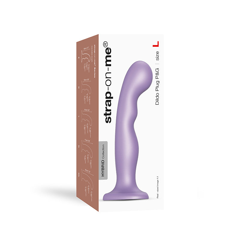 Strap-On-Me Hybrid Collection Silicone Dildo Plug P&G Metallic Lilac Large
