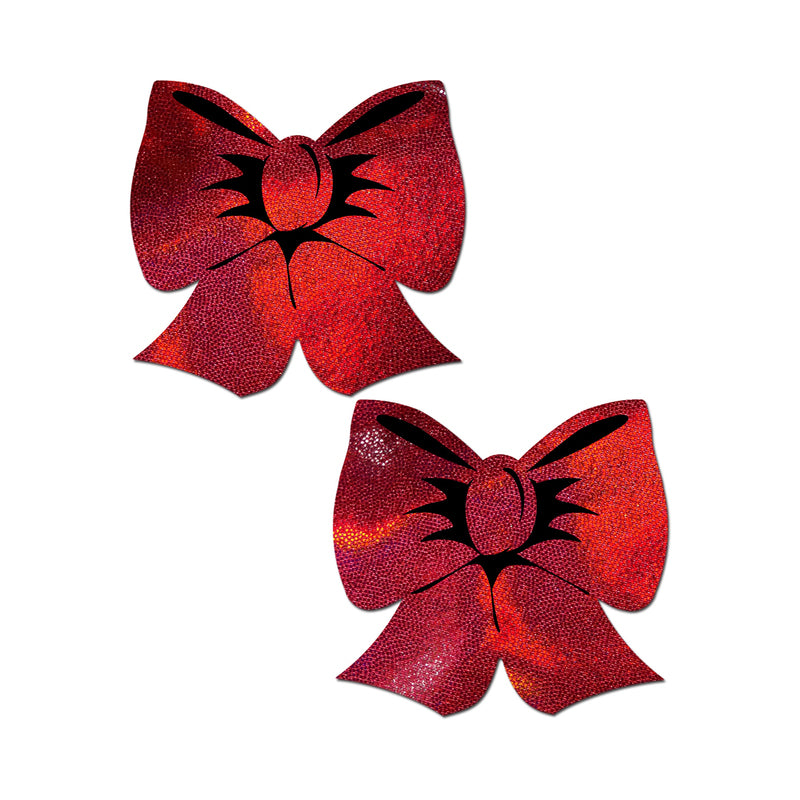 Pastease Holographic Red Bow Pasties